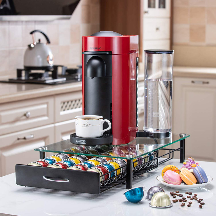 Coffee pod outlet storage drawer